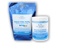 Maxi Pro 90% 2500g + 100% Pure L-Glutamine 550g Micronized