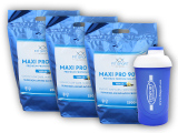 3x Maxi Pro 90% 2500g + šejkr Fitsport